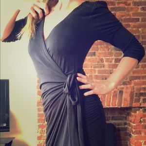 Anthropologie black wrap dress